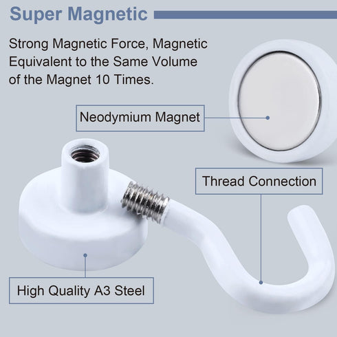 DIYMAG Magnetic Hooks, 25Lbs Strong Heavy Duty Cruise Magnet S-Hooks for Classroom, Fridge, Hanging, Cabins, Grill, Kitchen, Garage, Workplace and...