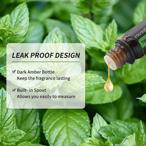 GREENSLEEVES Peppermint Essential Oil, 10ml Pure Plant-Based Fragrance Oil for Aromatherapy, Essential Oils for Diffuser, Air Freshener, Massage, ...