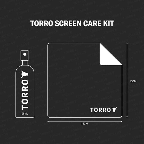 TORRO Screen/Lens Cleaner Kit – 25ml Screen Cleaning Spray and Ultra-Premium Microfiber Cleaning Cloth (15cm x 15cm) Suitable for Smartphone, iPad...