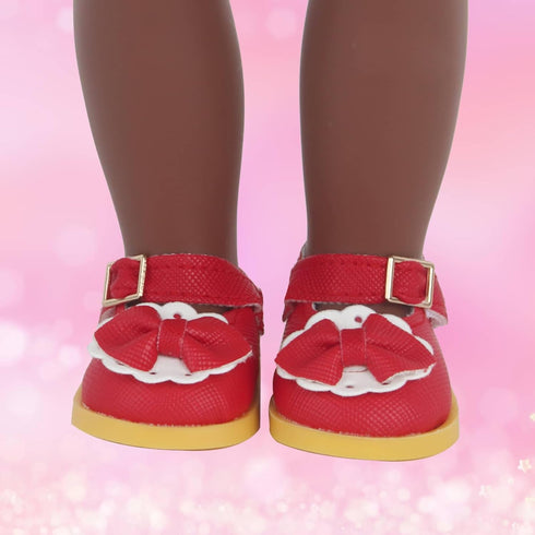 6 Pairs of Dorable Doll Shoes for 14 Inch Doll, Cute Bow Doll Shoes for 14 Inch Girl Dolls, Randomly 6 Pairs from 10 Shown in The Picture, Doll Ac...