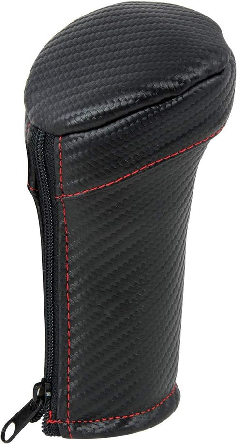 GG Grand General 99869 Matte Black Carbon Fiber Gear Shift Knob Cover w/Red Stitching...