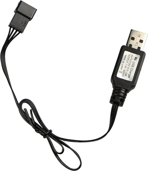 SM-4P Charger for RC Car 7.4V Li-ion Battery, USB Charging Cable 2-Pack...