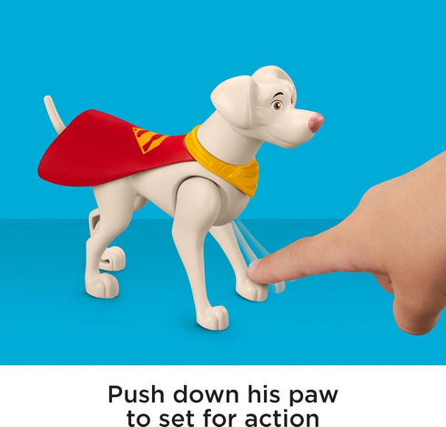 Fisher-Price DC League of Super-Pets Preschool Toy Hero Punch Krypto Poseable Figure & Accessories Set for Pretend Play Kids Ages 3+ Years...