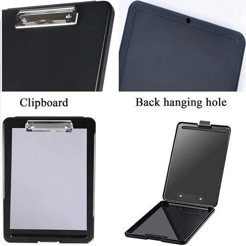 Lemical A4 Portable File Boxes Storage Clipboard Hanging Magazine File Organizer A4 Clipboard File Folder Organizer with Bottom Opening Office Cli...