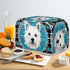 4 Slice Toaster Cover West Highland White Terrier Appliance Toaster Cover Westie Blue Mandala Universal Fit Wide Slot Bread Maker Protective Cover...