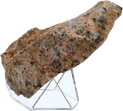 Hipiwe 5 Packs Acrylic Triangle Display Holder - Display Easel Stands for Geodes Rock Mineral Agate Fossil Coral, Clear Plastic Display Stands for...
