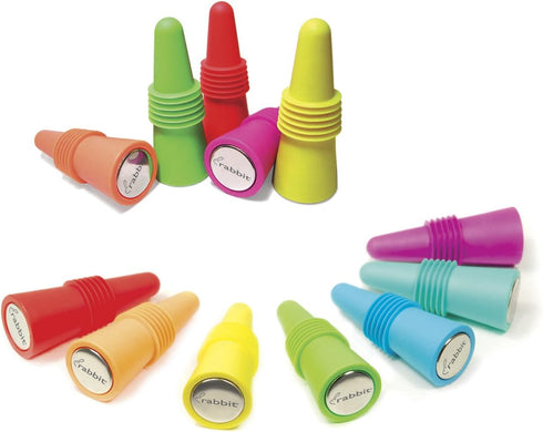 Metrokane 6119 Rabbit Wine Bottle Stoppers 2-Pack in Multi-Color (Colors Selected Randomly)...