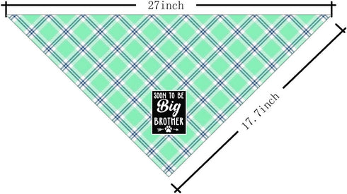 Dog Bandana, Soon to Big Brother Dog Bandana, Dog Scarf Classical Plaid Printing, Dog Scarf Accessories, Dog Bandana Pet Scarf, Pet Plaid Scarf Ge...