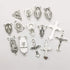 100g (60pcs) Antique Silver Cross Jesus Maria Our Lady Miraculous Centerpiece Crucifix Medal Charms Pendants for Crafting, Jewelry Findings Making...