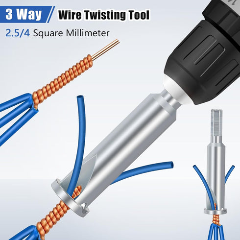 Electrical Wire Twister Bit for Drill Wire Twisting Tool 3 Way/5 Way Wire Stripping Tool and 6mm Hex Shank Cable Twister Tool Wire Stripper and Tw...