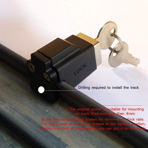 2 Pack Sliding Window Stopper Lock with 2 Keys - for Thickness 1/4" Small Frame Edge Clamp, Aluminum Alloy Windows Frame Locking Tool for Home Off...