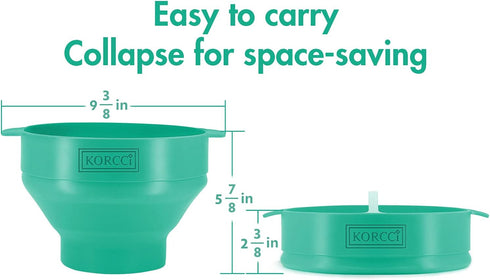 The Original Korcci Microwaveable Silicone Popcorn Popper, BPA Free Microwave Popcorn Popper, Collapsible Microwave Popcorn Maker Bowl, Dishwasher...