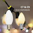 White Christmas Light Replacement Bulbs,25 Pack White Plastic Shatterproof Warm White LED Light Bulbs,C9/E17 Base,0.6W Great for Indoor Outdoor Ch...