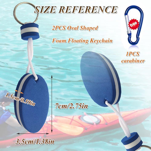 Floating Keychain for Boat Keys Float Buoy Boat Key Rings 2PCS Oval Shaped Foam Floating Keychains for Boating...