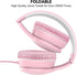 RORSOU R10 Kids Headphones with Microphone, Lightweight Folding Stereo Bass Headphones with 1.5M No-Tangle Cord, Portable Wired Headphones for Sma...