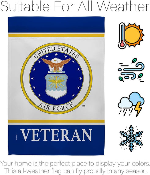 Air Veteran Armed Forces USAF United State American Military Retire Official House Decoration Banner Small Yard Gift Double-Sided, Garden Flag 13"...