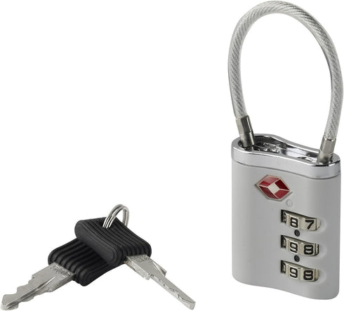 Lewis N. Clark Travelsentry 3-Dial Combo Lock with Keys, White, One Size...