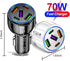 5 in 1 Car Charger Adapter,75W High Power Cigarette Lighter Adapter,QC3.0/PD Super Fast Charging Car Phone Charger Compatible with iPhone 14 13,iP...