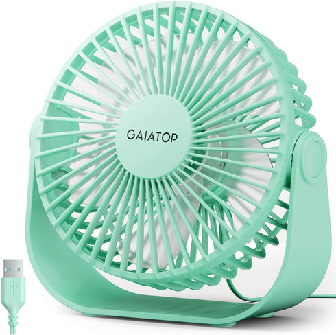 Gaiatop USB Desk Fan, 3 Speeds Portable Small Fan with Strong Airflow, 5.5 Inch Quiet Table Fan, 90° Rotate Personal Cooling Fan For Bedroom Home ...