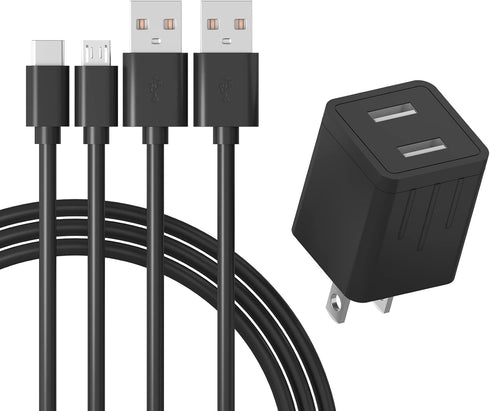 Tablet Charger with 6FT USB Type-C&Micro USB Cable Fit for Kindle E-Reader 2 3 4 5 6 7 8 9 10 11, All-New Fire 6 HD 7 8 10, Fire Max 11-13th Gen,K...