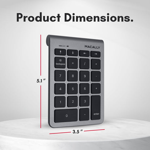 Macally Bluetooth Number Pad for Laptop - Wireless Numeric Keypad - 22 Key Numeric Keypad for Data Entry, Numpad Compatible with MacBook, iPad, iP...
