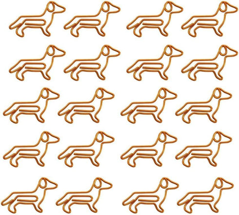 20Pcs Small paperclips Orange,Orange Cute Small Paper Clips,Dachshund Shaped Paper Clips,Cute Paperclips Bookmarks Planner Clips,Office Supplies G...