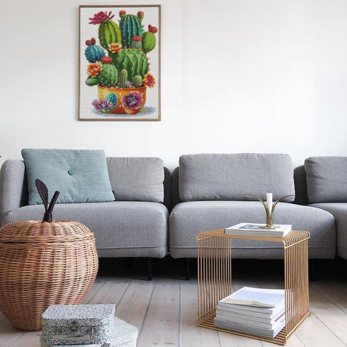 Succulent Stamped Cross Stitch Kits for Adults Beginners, Easy DIY Counted Cross Stitch Kit Printed Patterns Dimensions Needlepoint Art Crafts Emb...