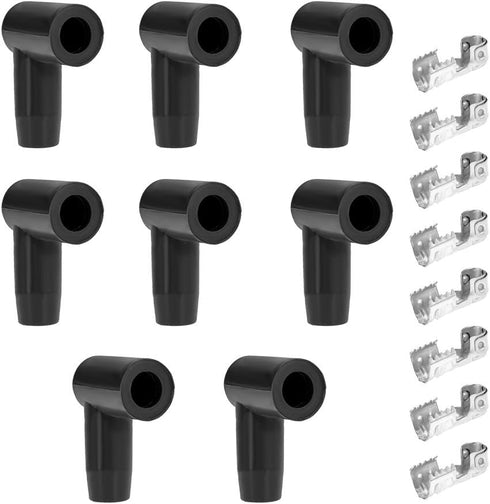 Coil Boot Terminal Kit 90 Degree Boots HEI Distributor Spark Plug Ignition Wire 6mm 7mm 8mm 9mm 10mm (Pack of 8), spark plug wire terminals, spark...
