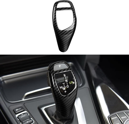 HENGYUESHANG Car Sticker Decals Gear Shift Knob Cover Carbon Color ABS Trim fits for BMW F20 F21 F22 F30 F31 F32 F33 F34 F35 F36 F07 F10 F12 F15 F...