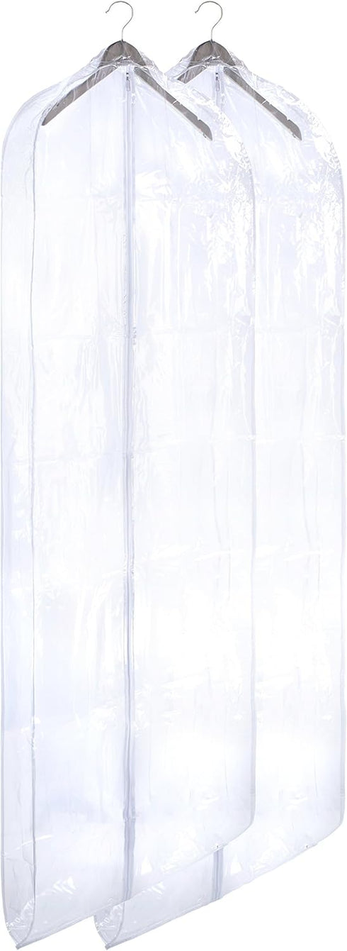 Handy Laundry Clear Vinyl Gown Bag - Protect Your Clothing While Traveling and Dust Free While Hanging in Your Closet. Ideal for Coats, Suits, Dre...