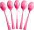 Disposable Cerise Plastic Spoons 50 Pcs - Heavy Duty Cerise Plastic Disposable Cutlery - Cerise Disposable Flatware, Cerise Plastic Silverware, Pl...