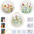 Elecrelive 3 Sets Embroidery Starter Kits for Adults Beginners with Flower Stamped Pattern & 1 Embroidery Hoop & & Fabric & Threads & Needles Hand...