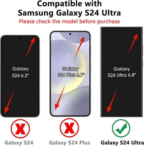 for Galaxy S24 Ultra Case S24 Ultra Case with Kickstand Case 3-Layer Military Grade Protective Case Cover Silicone Shockproof for Samsung Galaxy S...