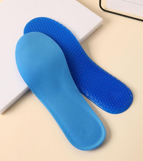 1Pair Blue Silicone Gel Reusable Honeycomb Full Length Non Slip Comfort Sports Insole Air Cushion Damping Shoe Pad Cushion Shoe Inserts for Men Wo...