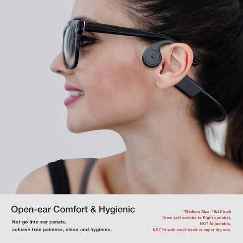 Bone Conduction Headphones, 12 Hours Playtime Bluetoeth 5.3 Headset Open Ear Wireless Earphone - IP55 Sweatproof Built-in Mic,Perfect for Running ...