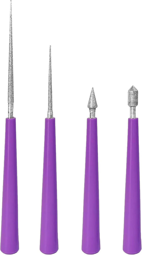 4Pcs Diamond Tipped Bead Reamer, Beading Hole Enlarger Needle Tool with Plastic Handle for Make Bead Holes Larger, Jewelry Making and DIY Craft Su...