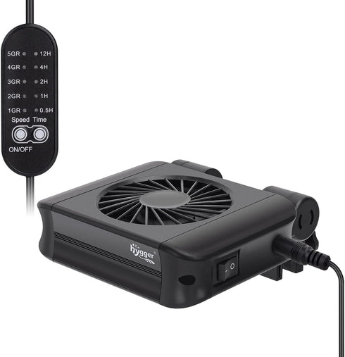 hygger Aquarium Chillers Fan, Quiet Fish Tank Cooling Fan Equipment with Adjustable Timer Speed Controller, Suitable for Freshwater Saltwater Tank...