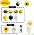 128pcs Silicone Beads Bracelet Making Kit Beads, 15mm Silicone Beads Yellow Black White Round Silicone Beads Bulk, Sunflower Craft Beads for DIY K...
