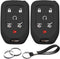 2pcs Compatible with Chevy Chevrolet Suburban Tahoe Suburban 3500 HD Terrain Yukon XL 1500 Black Key Fob Cover Case Key Chain Protector Keyless Re...