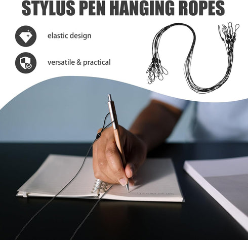 HOMSFOU 10pcs Stylus Tether Plastic Elastic Tether Lanyard for Touch Pens Anti-Lose Tablet Pens Coil Spring Straps Perfect Tool to Tether a Drawin...