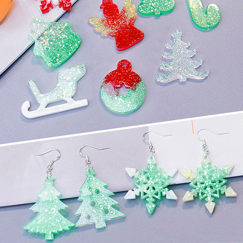 Christmas Resin Earring Molds Christmas Tree Elk Snowflake Earring Resin Molds Christmas Silicone Molds for Resin Crafts Resin Jewelry Making Kit ...