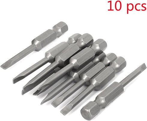 YXQ 4mm Slotted Screwdriver Bits 1/4 Hex Shank Flat Head for Power Tools 2 inch Length(10Pcs)...