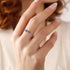 Aurora Tears Dainty Heart Flower Bow Star Moon Ring for Women - 925 Sterling Silver Eternity Stackable Engagement Simple Crystal Moonstone Thin Ba...
