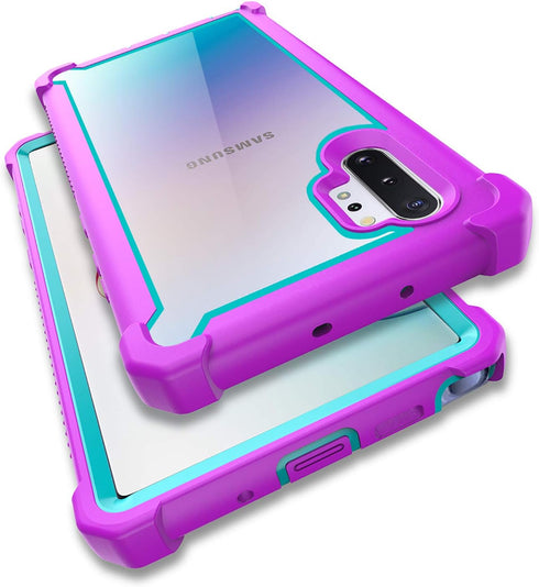 Case for Samsung Galaxy Note 10 Plus Case With Screen Protector, Full Body Protective Hybrid Dual layer Shockproof Acrylic Back Case Cover for Gal...