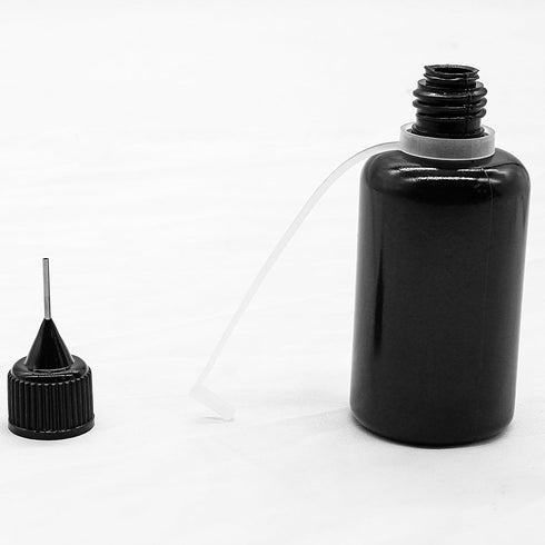 Hordion 12Pcs 1 Oz/ 30ml Black Precision Tip Applicator Bottle, 10ml Glue Applicator Bottles, Metal Needle Plastic Bottle, DIY Quilling Tool for G...