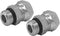 (2-PACK) 6900-06-06-O Hydraulic Adapter Fitting 3/8" Male O-Ring Boss (9/16"-18UNF)×3/8" NPSM Female Pipe Swivel (3/8"-18NPSM) Straight Joints Car...