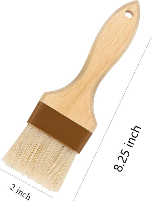 Pastry Brush,2 inch Basting Brush for Cooking and Baking,Natural Bristle Food Brush for Oil & Sauce,No Bristles off,Easy Clean,Durable Kitchen Mar...