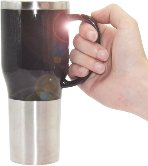 Hot Water Heater Mug for Car - Car Electric Kettle Heated Stainless steel Portable Cigarette Lighter Heating Cup Coffee Cup with Charger for Outdo...