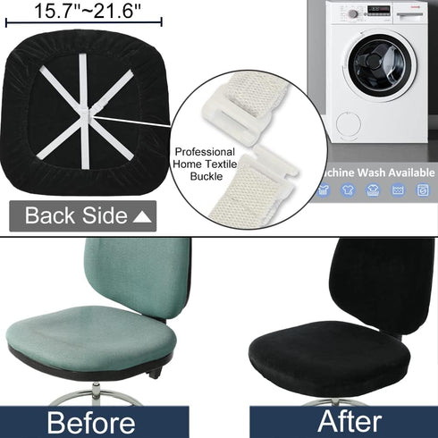 BUYUE Task Office Chair Seat Cover, Super Soft Velvet Student Dorm Computer Chair Stretch Washable Dustproof Slipcover Protectors (Seat Cover Only...