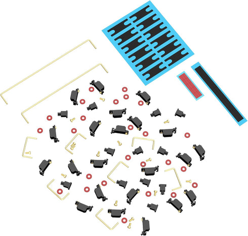 Stabilizer V2, Screw in Stabilizers with 2u 6.25u 7u Wires, PCB Mount Keyboard Stabilizers for Mechanical Keyboards (V2 Black Gold 80% Kit)...